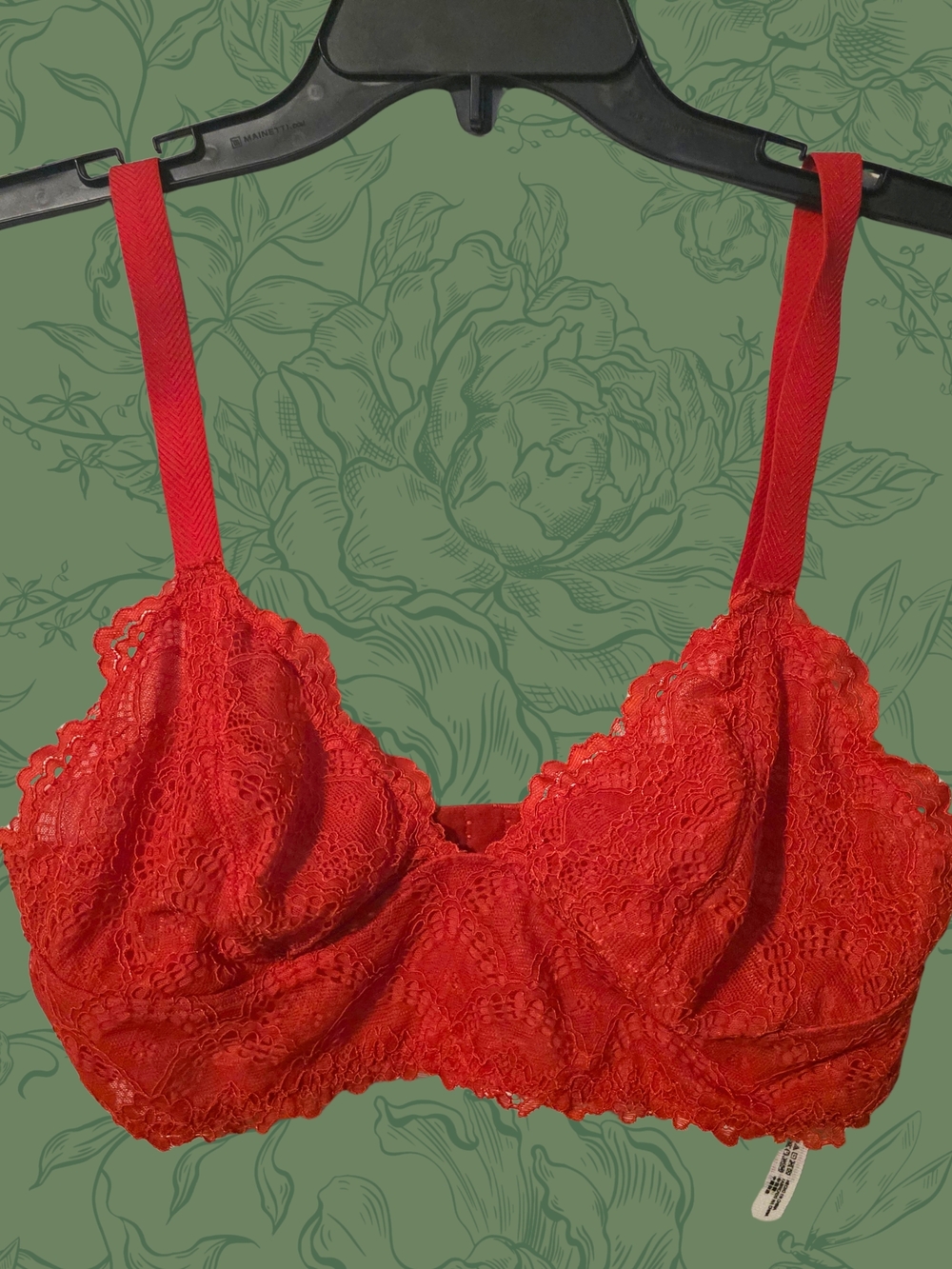 Free People Intimately Let Me Kiss You Red Lace Bralette Size S